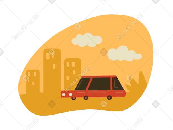 Car in city Illustration in PNG, SVG
