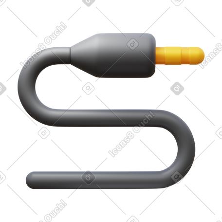 3D audio cable PNG, SVG