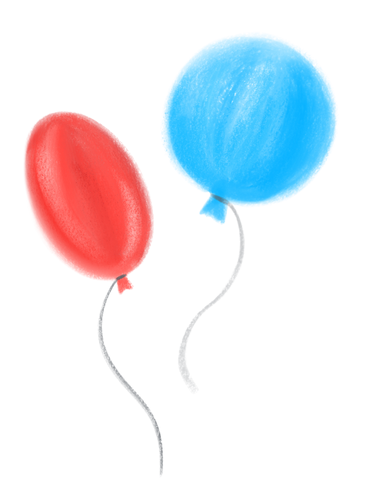 赤と青のパーティー用風船 PNG、SVG