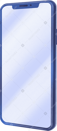 blue iphone in perspective PNG, SVG
