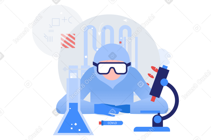 Scientist creating a vaccine Illustration in PNG, SVG