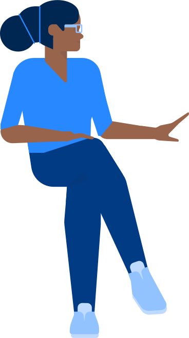 Woman sitting at a table PNG, SVG