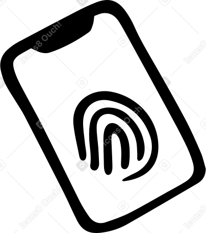 Telefono con impronta digitale PNG, SVG