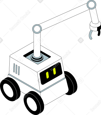 robot with a manipulator Illustration in PNG, SVG