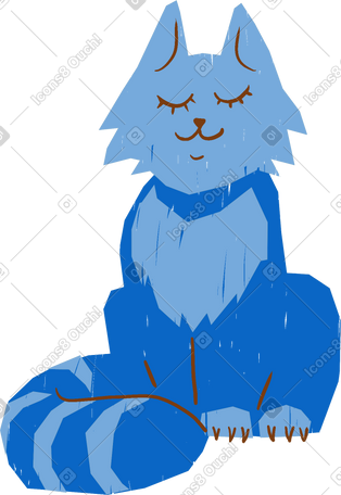 blue cat PNG, SVG