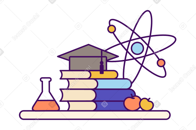 Natural science and school supplies PNG, SVG