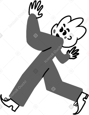 man in grey suit running away PNG, SVG
