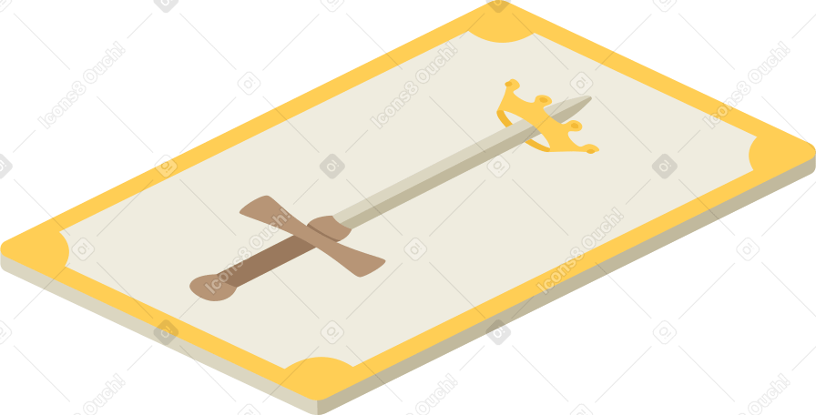 sword and crown tarot card PNG, SVG