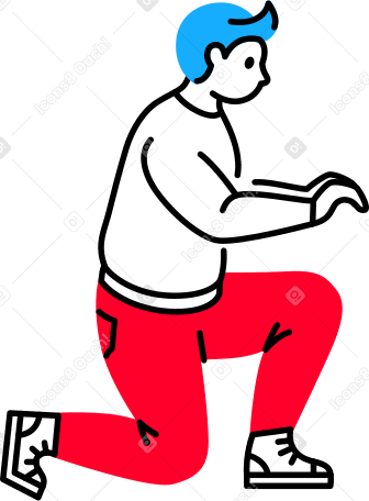 kneeling man Illustration in PNG, SVG