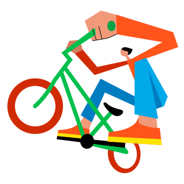 Ilustración animada de Hombre en bicicleta bmx en GIF, Lottie (JSON), AE