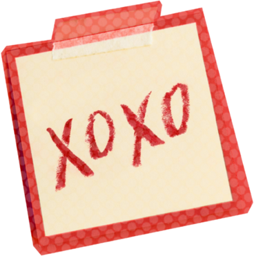 xoxo note PNG, SVG