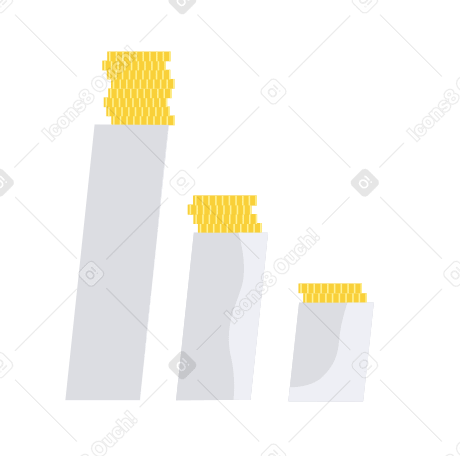 Rotating coin towers Illustration in PNG, SVG