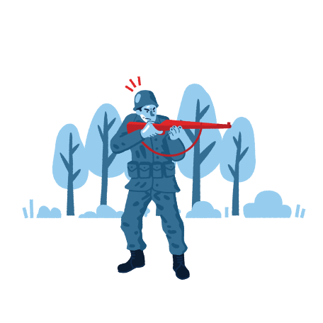 Soldier with gun Illustration in PNG, SVG
