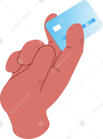 GIF, Lottie(JSON), AE 은행 카드를 든 손 애니메이션 일러스트레이션