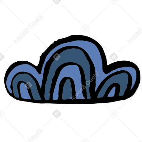 blue wavy cloud PNG, SVG