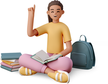 girl  with  books and  backpack PNG、SVG