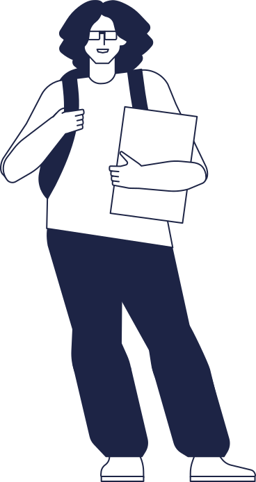 student girl with backpack folder in her hands PNG, SVG