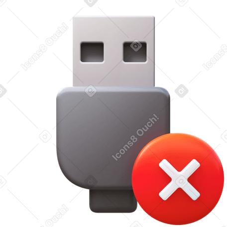 3D usb disconnected PNG、SVG