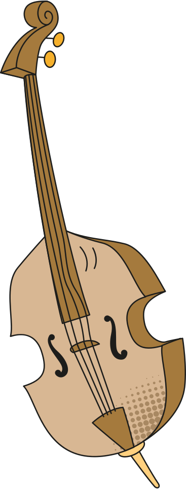 doublebass animated illustration in GIF, Lottie (JSON), AE