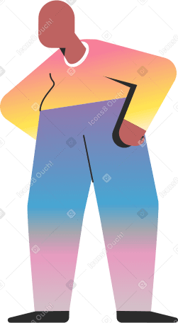 chubby adult standing Illustration in PNG, SVG