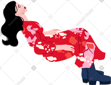 年轻女子坐着闭着眼睛 PNG, SVG