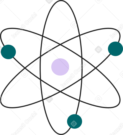 nucleus of an atom molecule Illustration in PNG, SVG