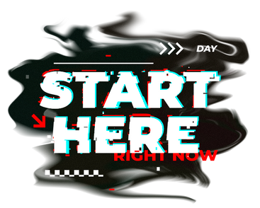 Start here typography PNG, SVG
