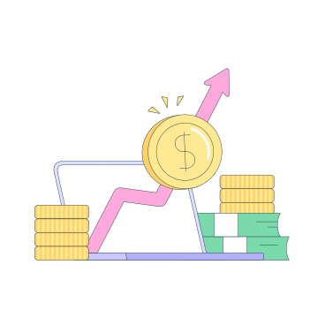 Financial growth line graph animated illustration in GIF, Lottie (JSON), AE