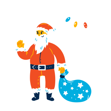 Santa con doni PNG, SVG