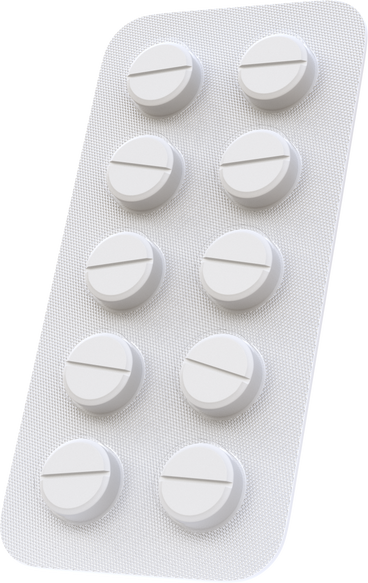 Блистер с белыми таблетками в PNG, SVG