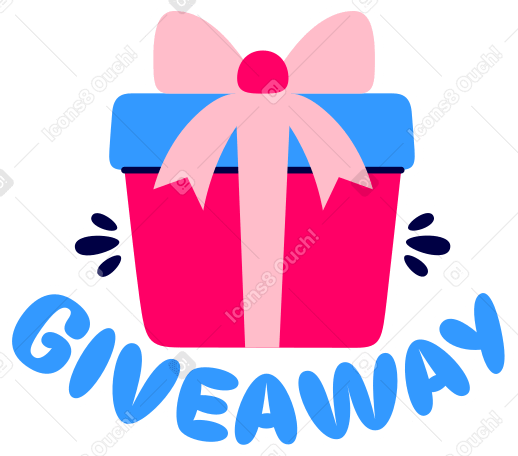 lettering giveaway with gift box PNG, SVG