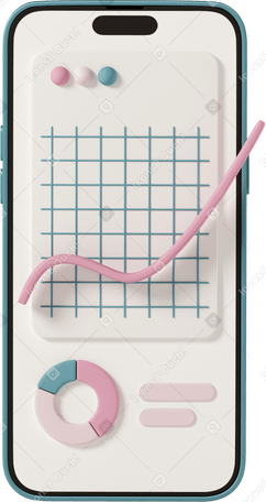 3D chart and statistics Illustration in PNG, SVG