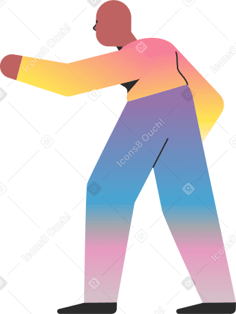 old person pointing back PNG, SVG