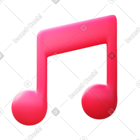 3D musical notes PNG, SVG