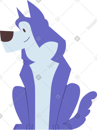 purple husky dog PNG, SVG