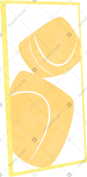 Orange painting in a yellow frame PNG, SVG