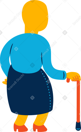 vecchia donna in piedi indietro PNG, SVG