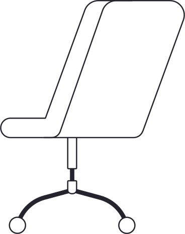 white office chair from back PNG, SVG