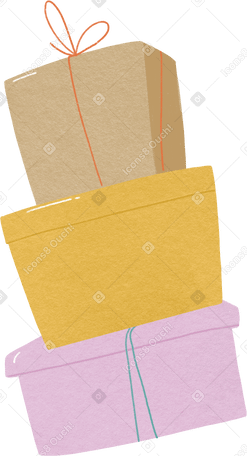 three holiday boxes standing on top of each other PNG, SVG