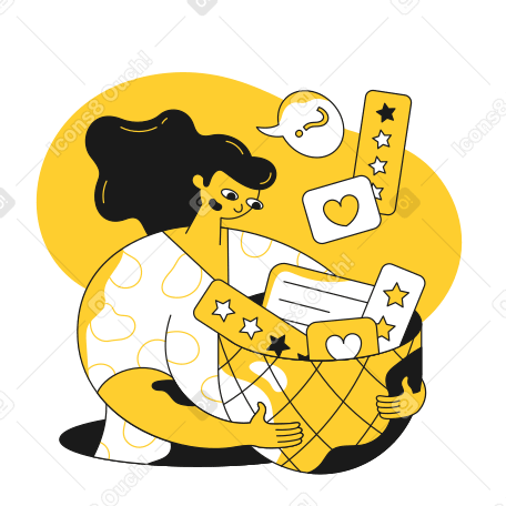 Collecting clients feedback Illustration in PNG, SVG