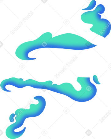 Градиент синей волны в PNG, SVG