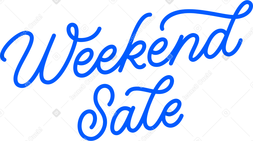 lettering weekend sale calligraphy style Illustration in PNG, SVG