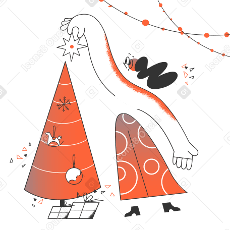 クリスマスツリーを飾る PNG、SVG