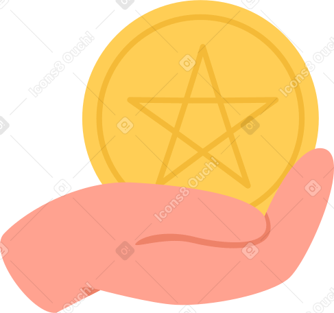 ace of pentacles PNG, SVG