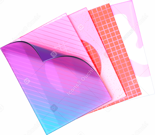 3D 不同图案的塑料卡片 PNG, SVG