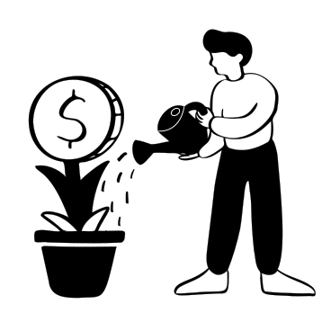 Homme investissant de l’argent et augmentant ses bénéfices PNG, SVG