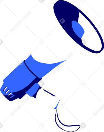 blue and white megaphone PNG, SVG