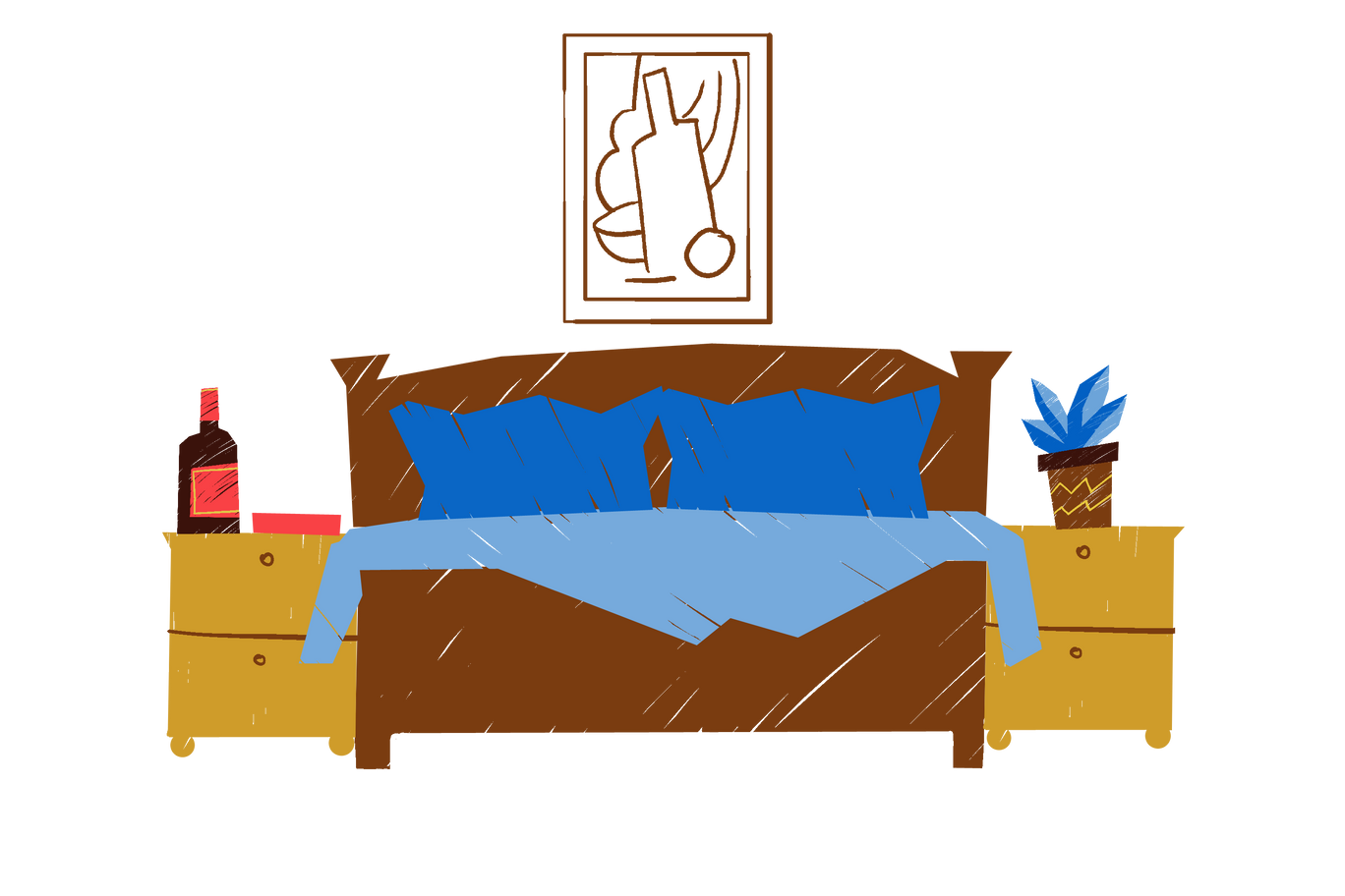 Bedroom Illustration in PNG, SVG