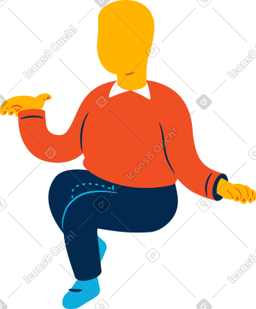 Chubby man sitting PNG, SVG