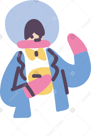 waving astronaut Illustration in PNG, SVG